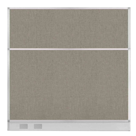 Versare Hush Panel Configurable Cubicle Partition 6' x 6' Warm Pebble Fabric W/ Cable Channel 1812572